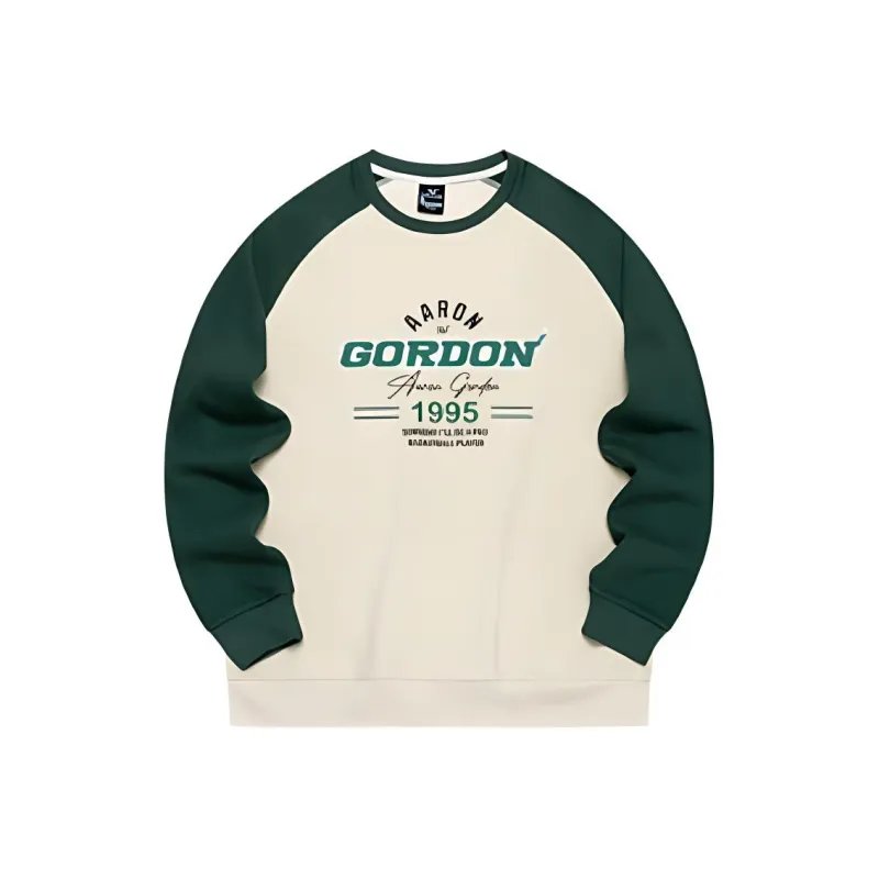 361° Sweatshirt Unisex Sand Brown White/Dark Emerald Green-0