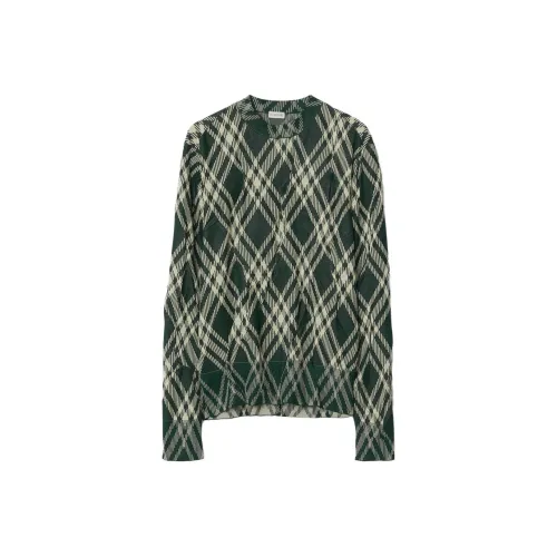 Burberry Plaid Check Crinkled Effect Crewneck Jumper