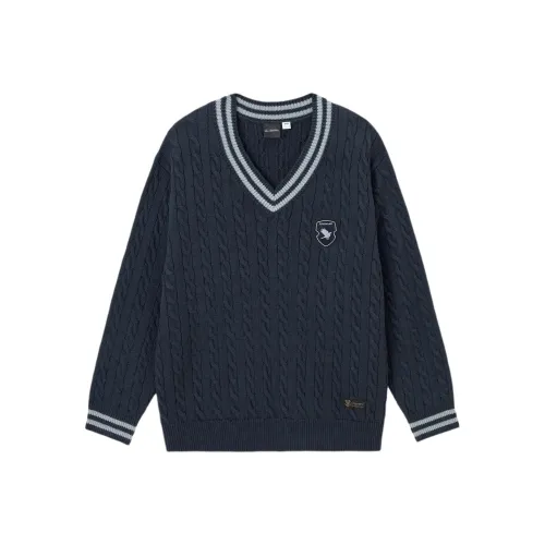 GU Harry Potter Collaboration Sweaters Men Marine Blue