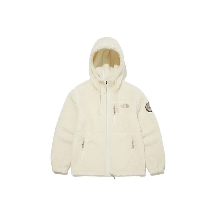 THE NORTH FACE Fleece Hoodie Jacket White-0