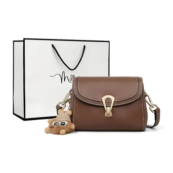 MILLIE'S Cow Leather Underarm Crossbody Bag, Shoulder Bag, Small Square Bag Regular Women's Coffee