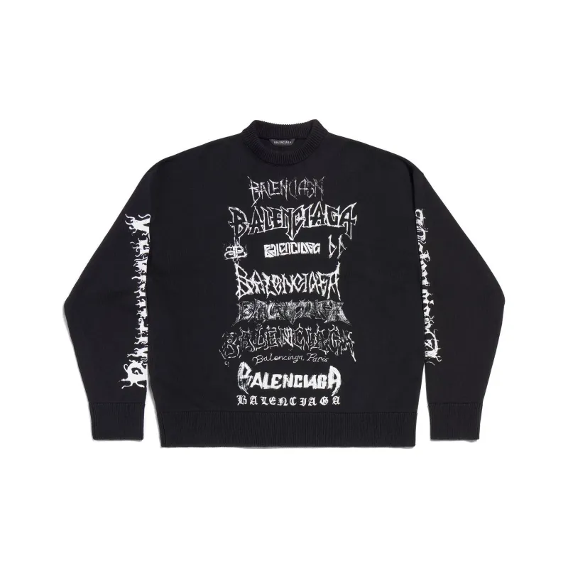 Balenciaga SS24 Knitwear Loose Fit Unisex Black-0