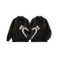Black (M02 Large Fleece Heart on The Bottom Left)+Black (M02 Large Fleece Heart on The Bottom Right)