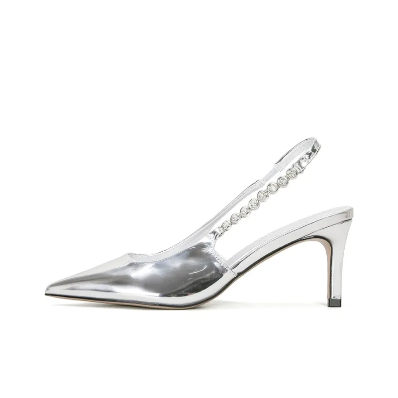 MABEL&CO Slim Heel High Heels 7cm Women's Silver-5