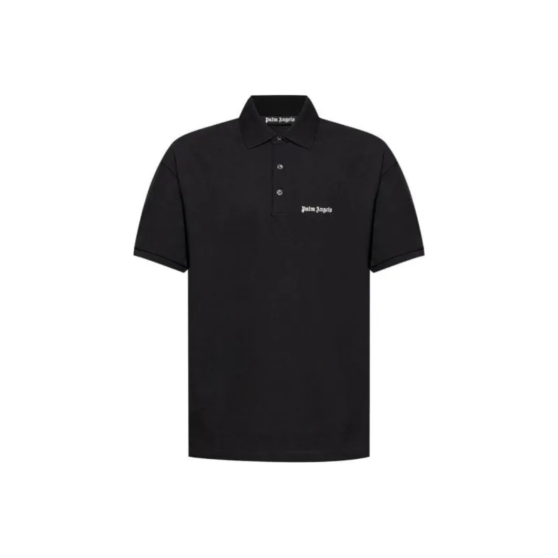 PALM ANGELS Logo Embroidered Polo Shirt-0