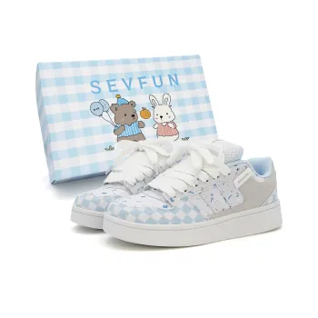 7 SEVFUN Low Top Skateboard Shoes Women's Blueberry Box