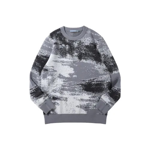 HLA Crew Neck Landscape Long Sleeved Knitwear Men's