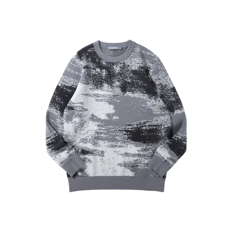 HLA Crew Neck Landscape Long Sleeved Knitwear Men's-0