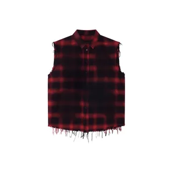 Fearless East Tank Tops Unisex Black And Red Plaid