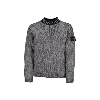 STONE ISLAND Chenille Mock Neck Jumper