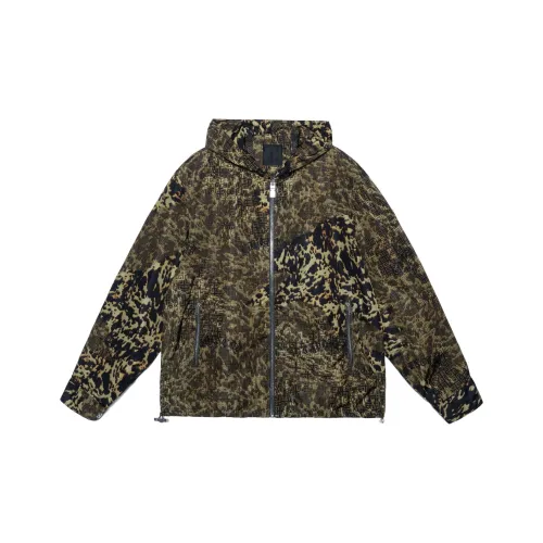 Givenchy Hooded Windbreaker In Printed Nylon