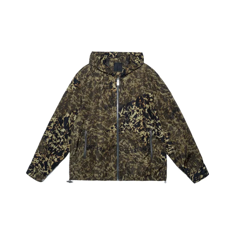 Givenchy Hooded Windbreaker In Printed Nylon-0