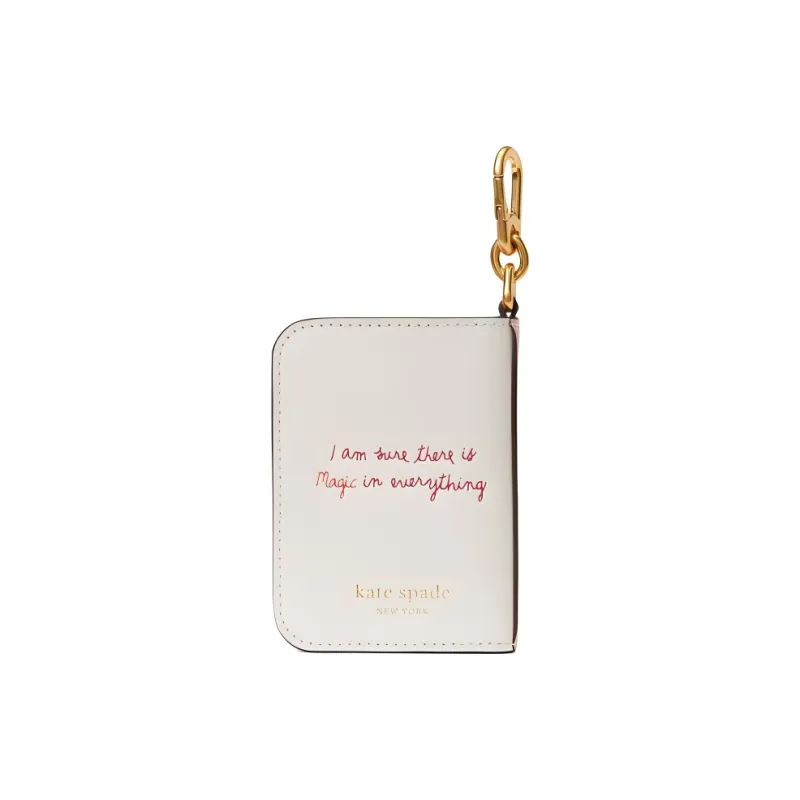 Kate Spade Storyteller Cow Leather Wallets Coin Purses Women's White-1