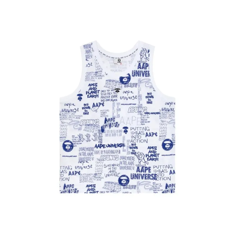Aape Sketch print Cotton Tank Top-0