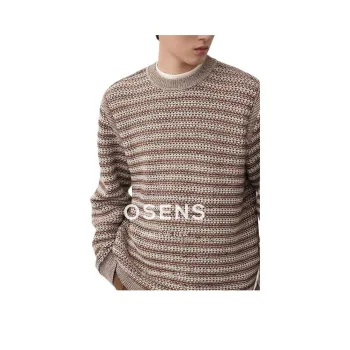 Osens Sweater Men's Vintage Brown Stripes