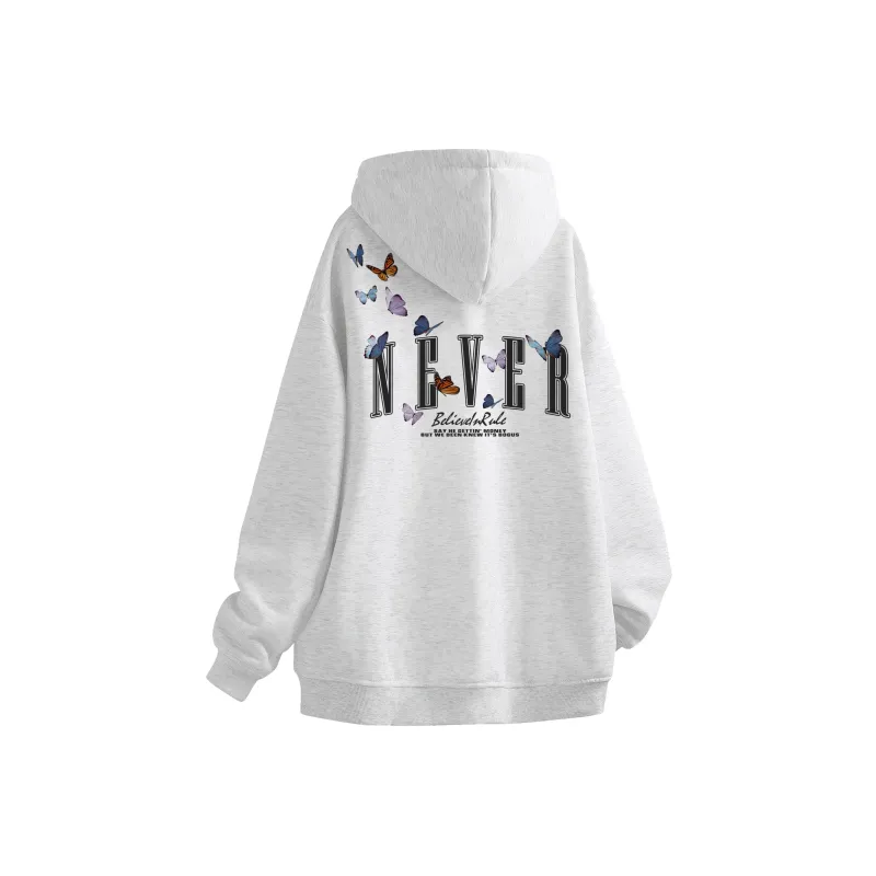 NEVER RULE Sweatshirt Unisex White Heather Gray-0