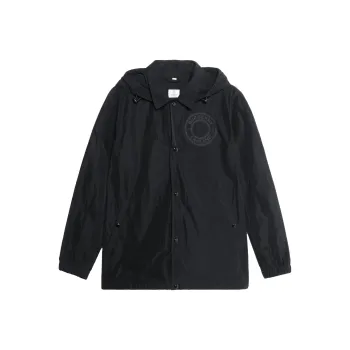 Burberry Logo Graphic Detachable Hood Windbreaker Jacket