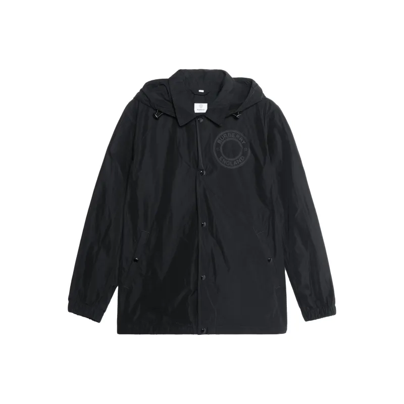 Burberry Logo Graphic Detachable Hood Windbreaker Jacket-0