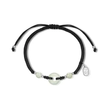 Asia Star Bracelets Pale Greenish White Jade Women's