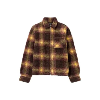 Stussy Shadow Plaid Sherpa Zip