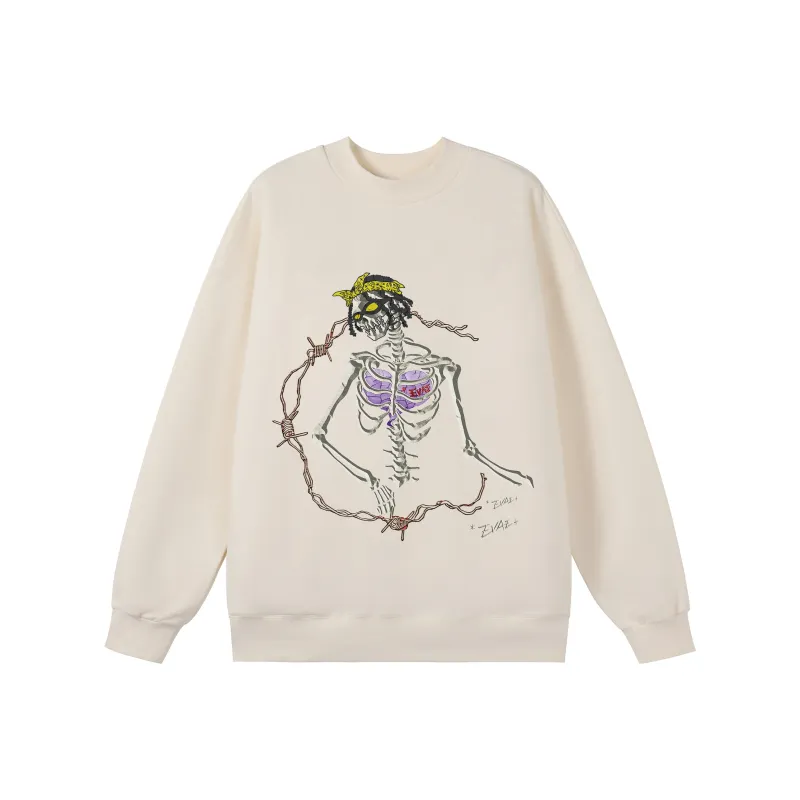 *EVAE+MOB Dreadlocks Model Skull Collection Sweatshirt Unisex-12