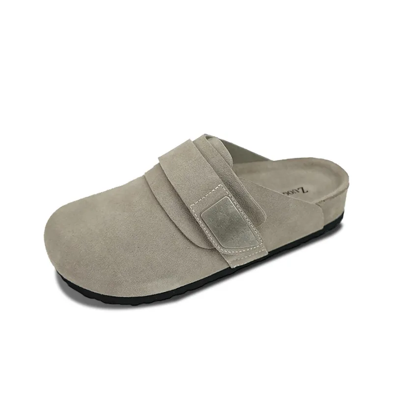 Zuogedu Abrasion Resistant Slip Resistant Closed Toe Slippers Unisex Gray-0