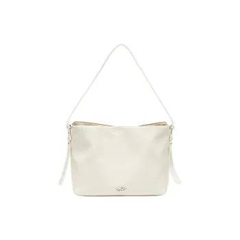 Three Blessings PU Tote Bag, Shopping Bag, Shoulder Bag Medium Size Women's Ivory White