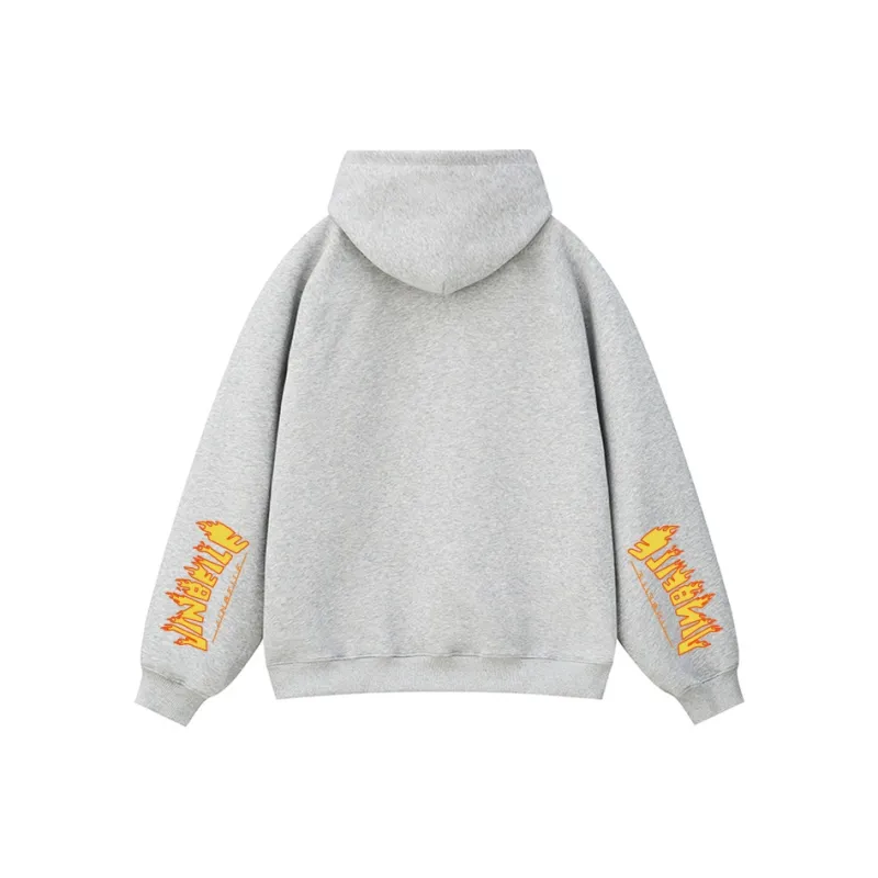 JINBEILE Sweatshirt Unisex Hundred Flowers Gray-0