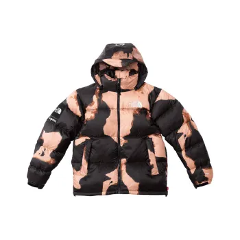 Supreme The North Face Bleached Denim Print Nuptse Jacket