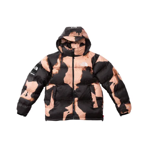 Supreme The North Face Bleached Denim Print Nuptse Jacket