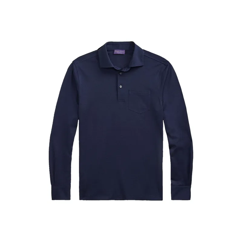Ralph Lauren Purple Label FW24 Polo Shirt Men's Classic Deep Blue-0