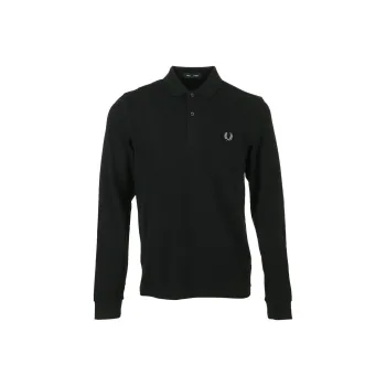 FRED PERRY Long Sleeved Logo Embroidered Polo Shirt