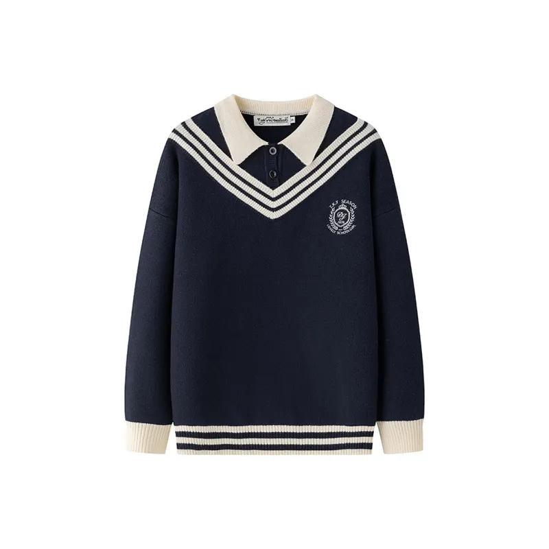 Tokyo Season Knitwear Spring Fall Unisex Navy Blue-0