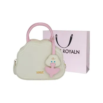 LOUIS ROYALN PU One Shoulder Handbag Unisex White/Pink