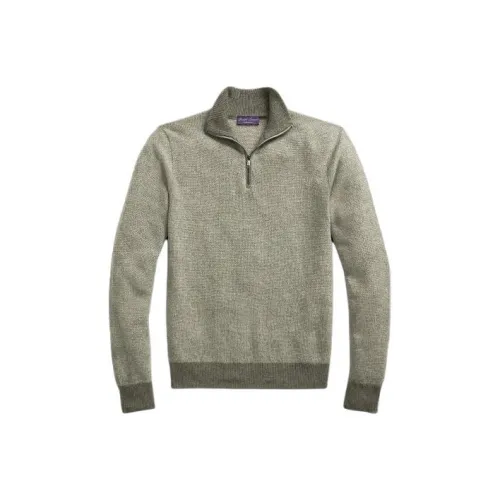 Ralph Lauren Cashmere Birdseye Quarter Zip Sweater Men's Green