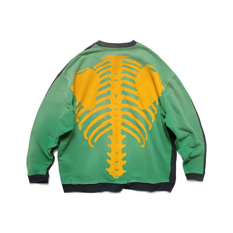 Kapital Fleece Knit 2Tones Remake Big Sweater Bone-1