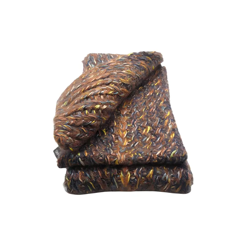 CHANEL Mohair Silk Nylon Polyamide Knit Scarves Women's Brown-1