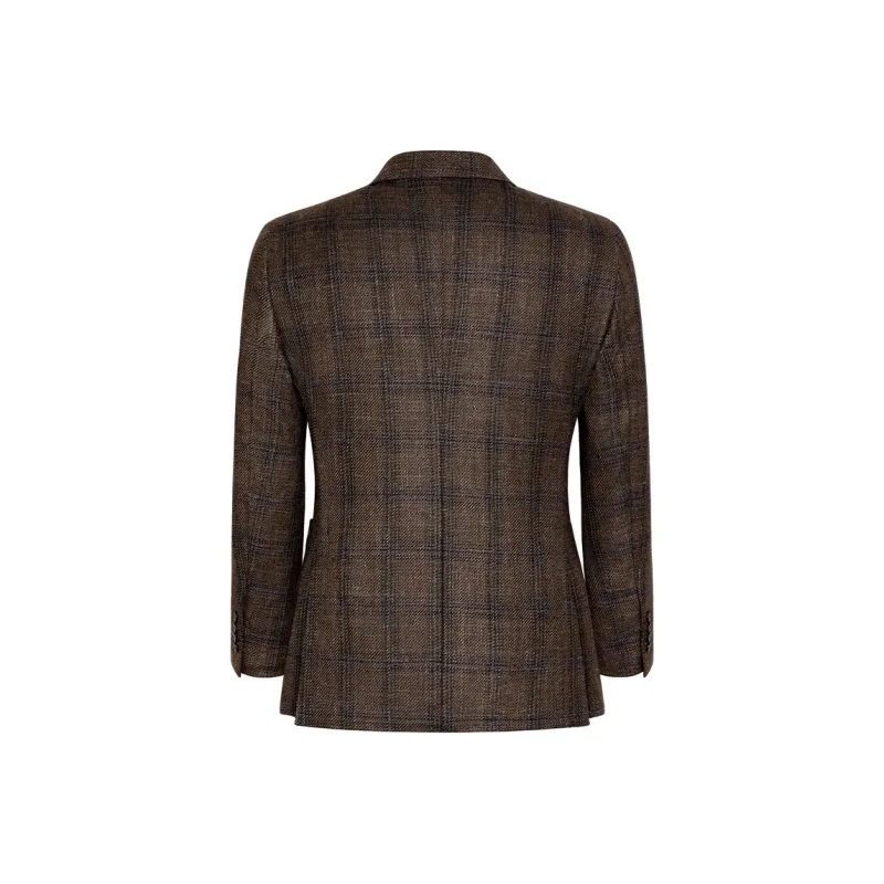 SKARO Business Suit Men's Dark Coffee Plaid SKV1151-1
