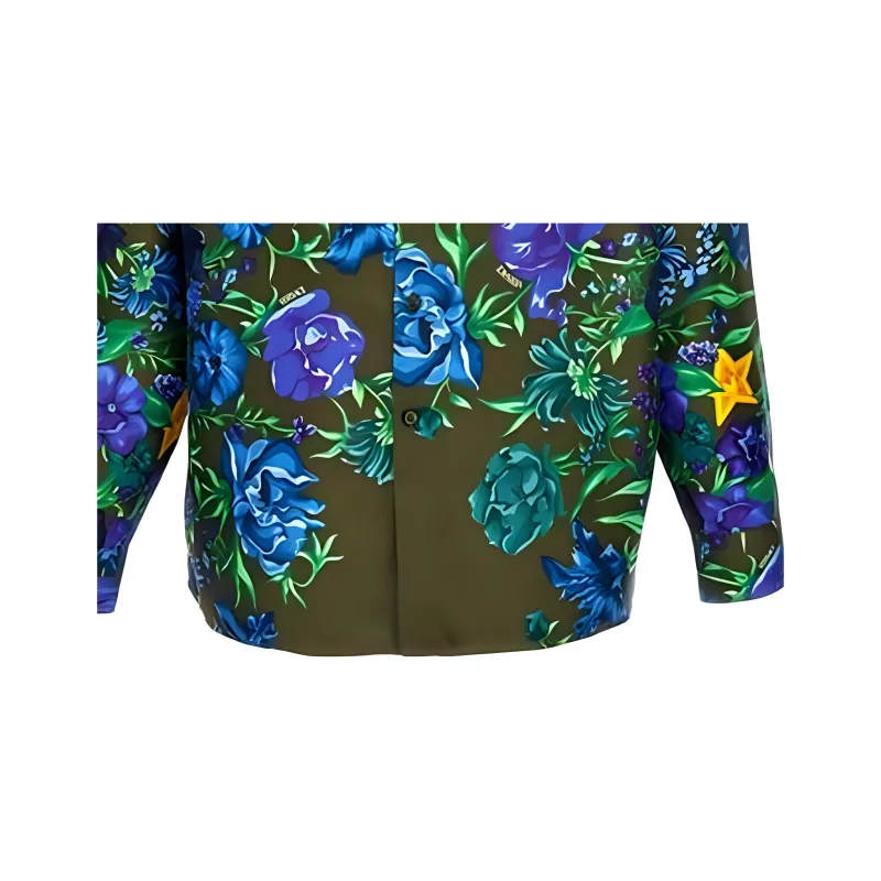 VERSACE Floral Printed Button-Up Shirt-6