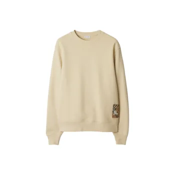 Burberry Checked Patch Crewneck Sweatshirt