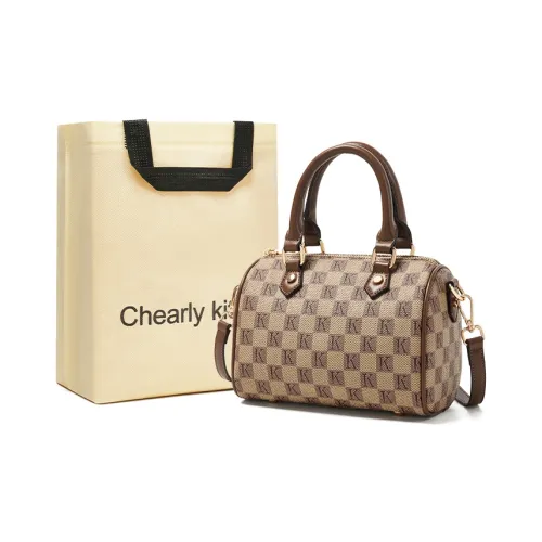 Chearly Kitity PVC One Shoulder Handbag Regular Women's Khaki Coffee