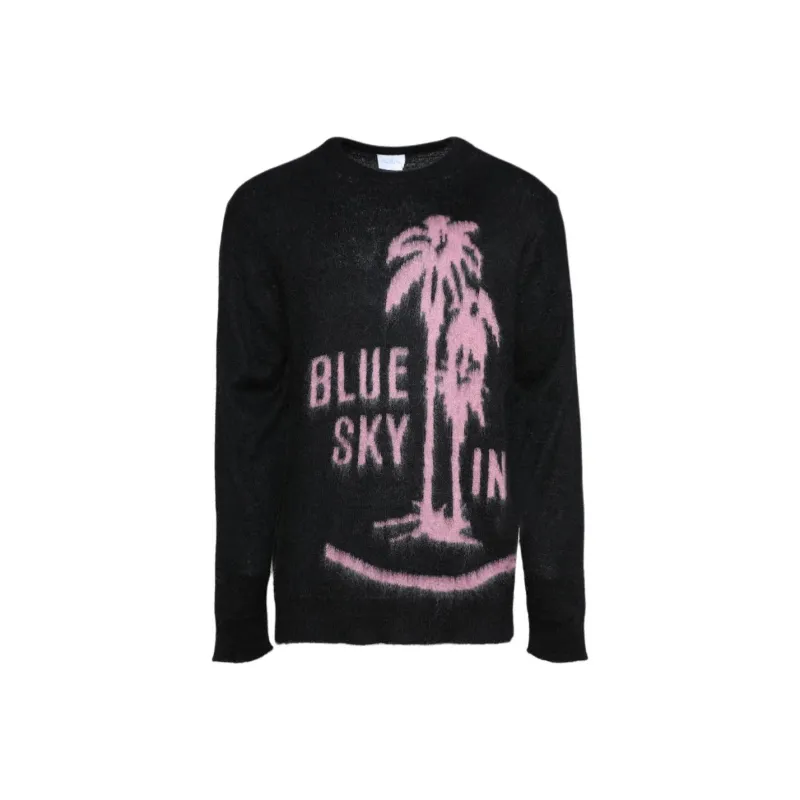 Blue Sky Inn Mohair Logo Knit Crewneck Jumper-0
