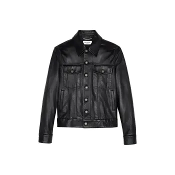 SAINT LAURENT Button up Leather Jacket