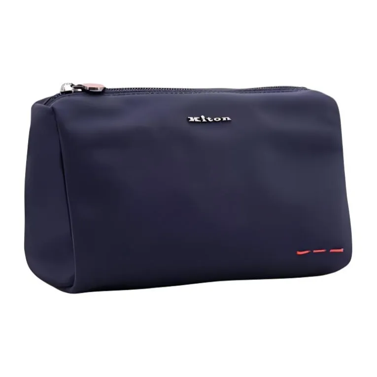 KITON Nylon Toiletry Bag Men's Blue-1