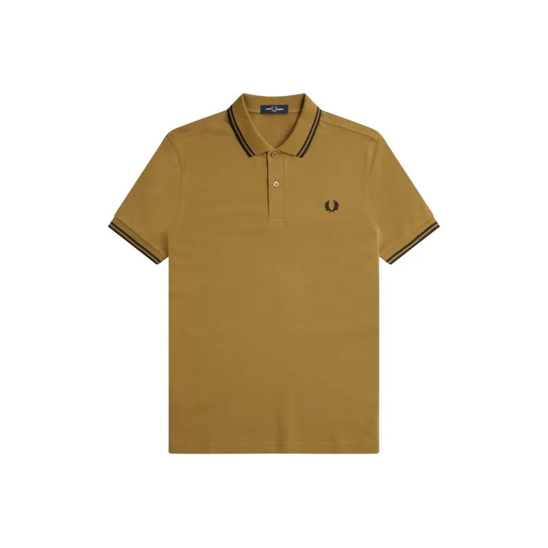 FRED PERRY Polo Shirt Men's Deep Caramel-0