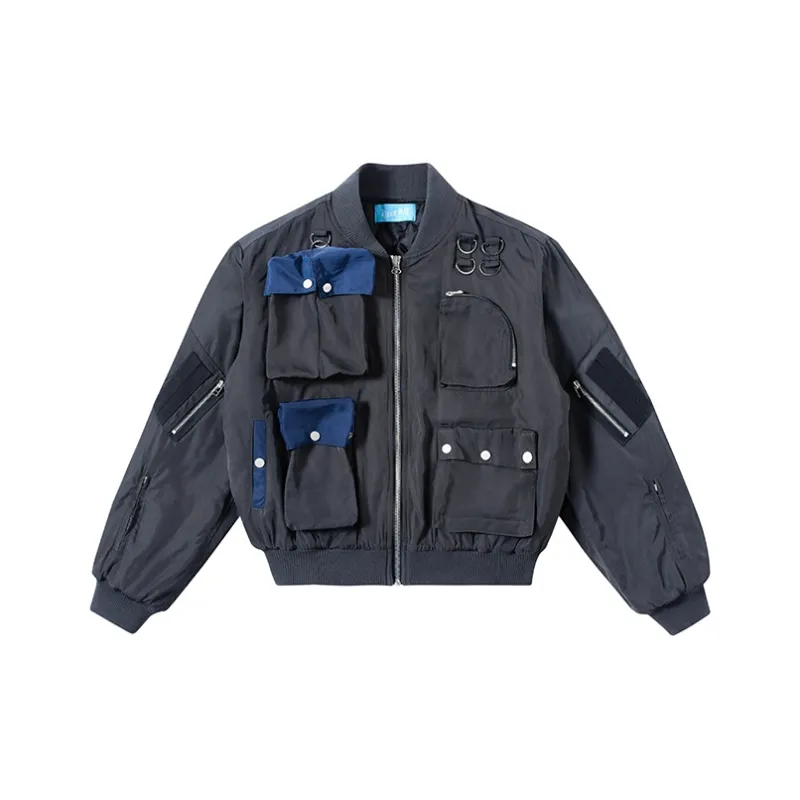 ATELIER BLEU Loose Fit Jacket Unisex Dark Gray-0