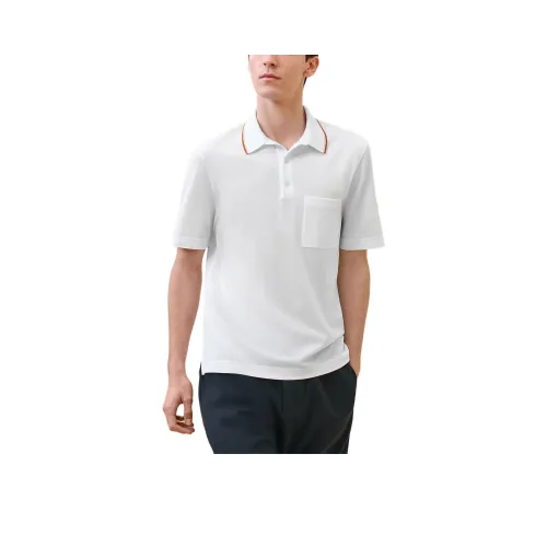 HERMES Polo Shirts Men White