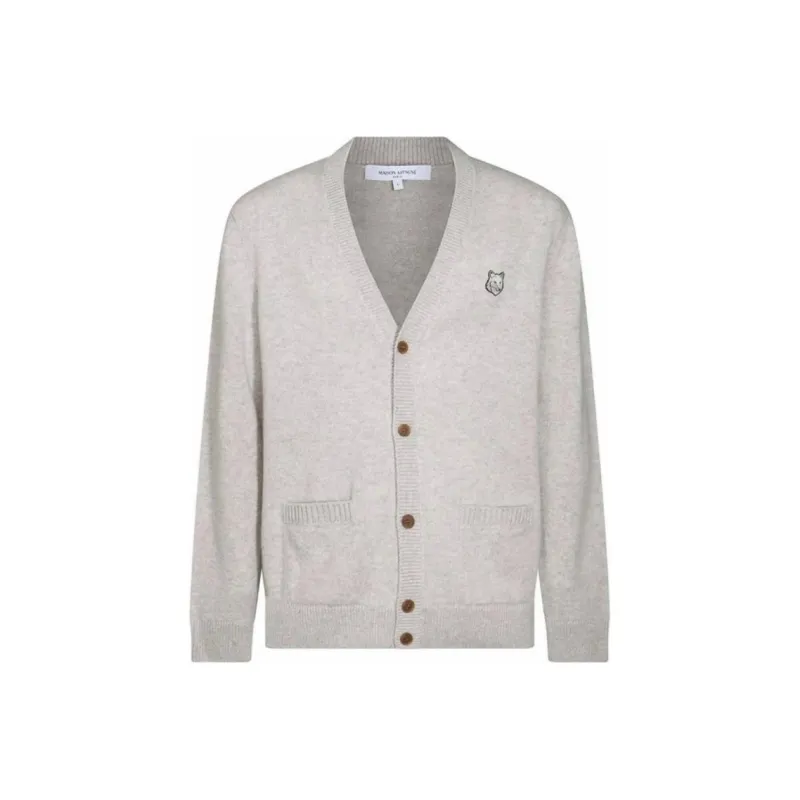 Maison Kitsune Bold Fox Head Patch Knit Cardigan-0