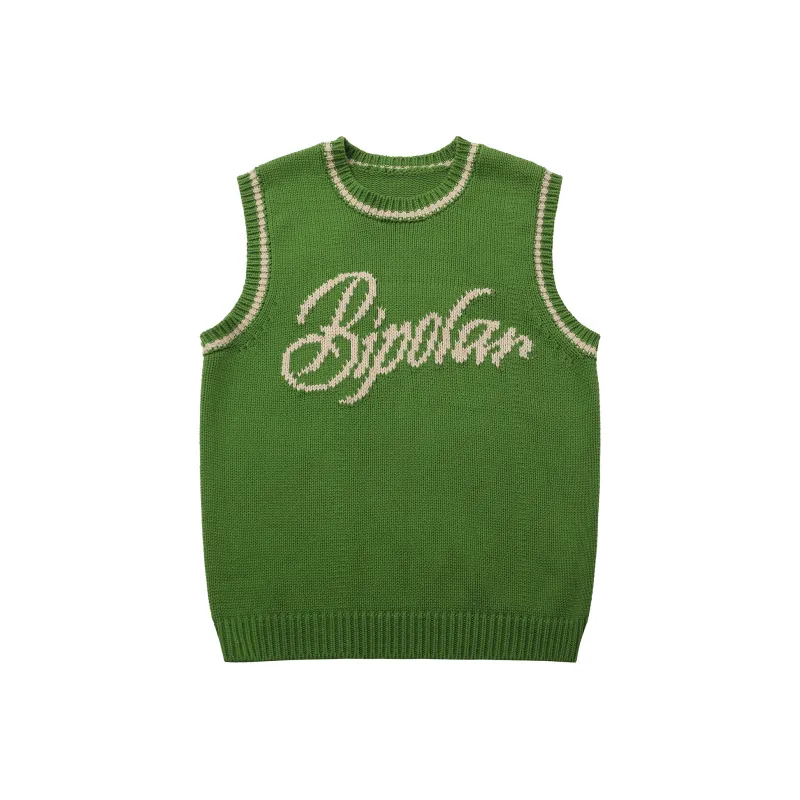 BIPOLAR Tank Top Knitwear Unisex Light Gray Green-2