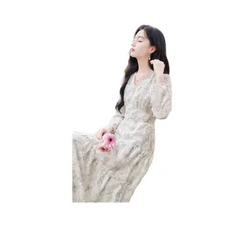 Like The Age Of Water Long Sleeved Dress Women's Multicolor